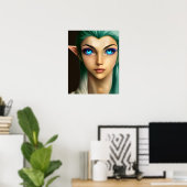 Wunderschöne Blaue Augen Fee Poster (Heimbüro)