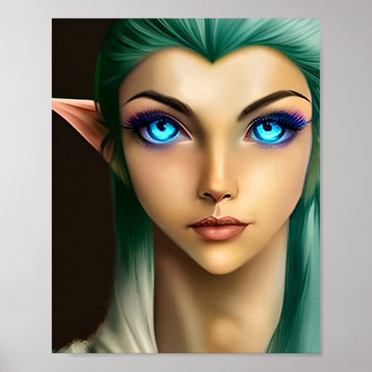 Wunderschöne Blaue Augen Fee Poster (Vorne)