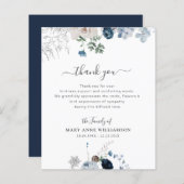 wunderschöne blaue Blumen Beerdigung Dankeschön (Vorne/Hinten)