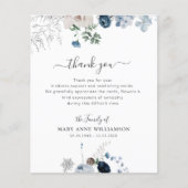 wunderschöne blaue Blumen Beerdigung Dankeschön (Vorderseite)