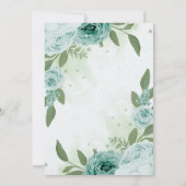 wunderschöne blaue Blumen grüne Blätter Geburtstag Einladung (Rückseite)