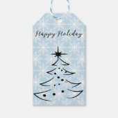 Wunderschöne, blaue Flakes, Weihnachtsbaum Geschenkanhänger (Vorderseite)
