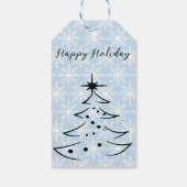 Wunderschöne, blaue Flakes, Weihnachtsbaum Geschenkanhänger (Rückseite)