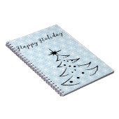 Wunderschöne, blaue Flakes, Weihnachtsbaum Notizblock (Rechte Seite)