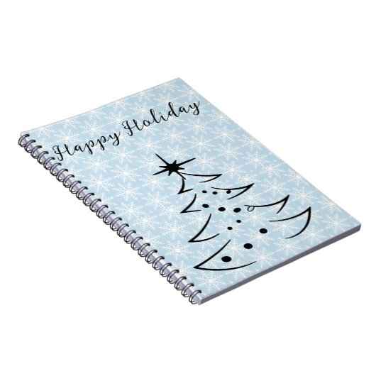 Wunderschöne, blaue Flakes, Weihnachtsbaum Notizblock (Rechte Seite)