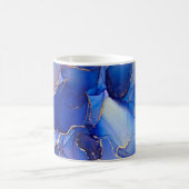 Wunderschöne blaue Gold Abstrakte Kunst Kaffeetasse (Mittel)