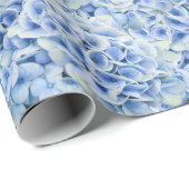 Wunderschöne blaue Hortensien - Blumenmuster  Geschenkpapier (Rolleneckpunkt)
