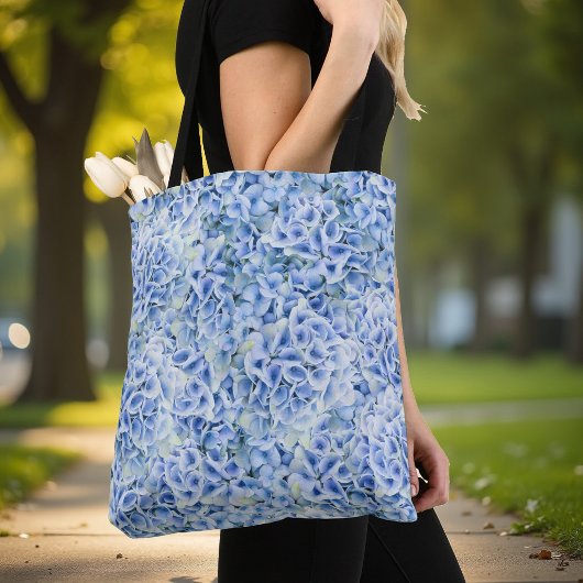 Wunderschöne blaue Hortensien - Blumenmuster Tasche