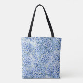 Wunderschöne blaue Hortensien - Blumenmuster Tasche (Rückseite)