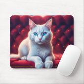 Wunderschöne blaue Katze mit Albinismus auf exotis Mousepad (Mit Mouse)