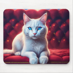 Wunderschöne blaue Katze mit Albinismus auf exotis Mousepad