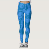 Wunderschöne blaue und französische blaue Blütendr Leggings (Vorderseite)