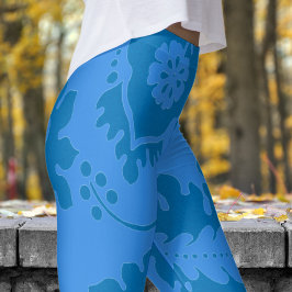 Wunderschöne blaue und französische blaue Blütendr Leggings