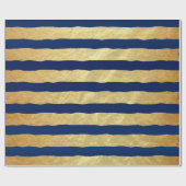 Wunderschöne blaue und goldene Streifen Geschenkpapier (Flach)