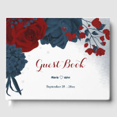 wunderschöne blaue und rote Blume Gästebuch (Vorderseite)