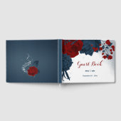 wunderschöne blaue und rote Blume Gästebuch (Voll)
