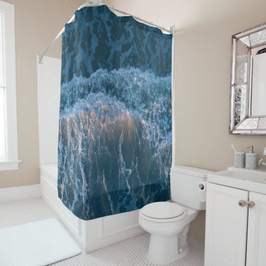 Wunderschöne blaue Waves Duschvorhang (Beispiel)