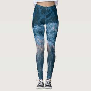 Wunderschöne blaue Waves Leggings