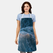Wunderschöne blaue Waves Schürze (Getragen)
