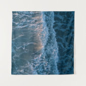 Wunderschöne blaue Waves Wandteppich (Vorderseite (Horizontal))