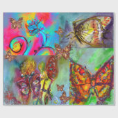 WUNDERSCHÖNE BLUME, FARBFLIEGEN IN DER NATUR GESCHENKPAPIER (Flach)