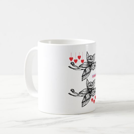 wunderschöne Blume Kaffeetasse (Vorderseite Links)
