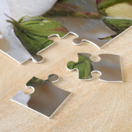 wunderschöne Blume mit weißer Rose. Liebe und Roma Puzzle