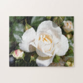 wunderschöne Blume mit weißer Rose. Liebe und Roma Puzzle (Horizontal)
