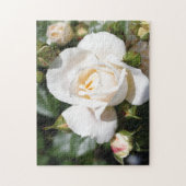 wunderschöne Blume mit weißer Rose. Liebe und Roma Puzzle (Vertikal)