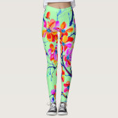 Wunderschöne Blume Watercolor Sakura Cheryy Leggings (Vorderseite)