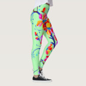 Wunderschöne Blume Watercolor Sakura Cheryy Leggings (Rechts)