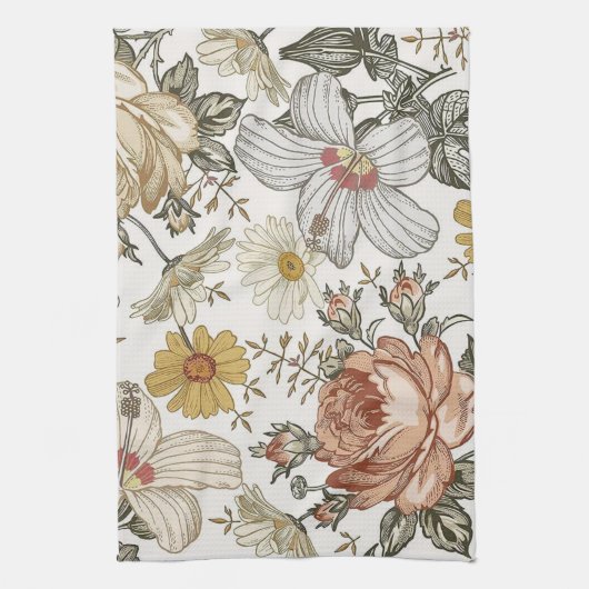 Wunderschöne Blumen Geschirrtuch (Vertikal)