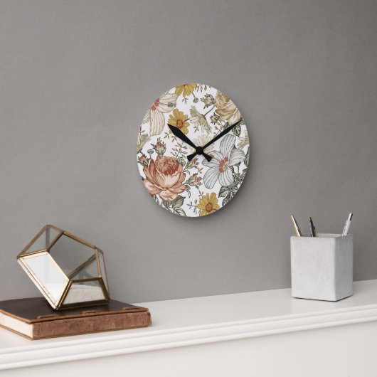 Wunderschöne Blumen Runde Wanduhr (Büro)
