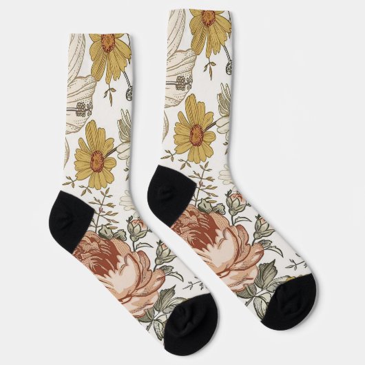 Wunderschöne Blumen Socken (Rechts)