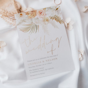 Wunderschöne Blush Gold & Ivory Wedding Rose Gold Folieneinladung