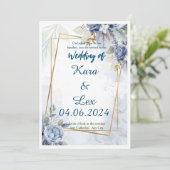 Wunderschöne Blüten mit goldenem Akzent Einladung (Stehend Vorderseite)