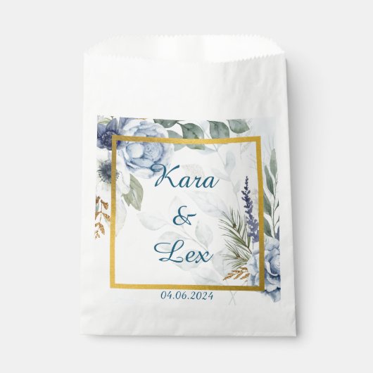 Wunderschöne Blüten mit goldenem Akzent Geschenktütchen (Vorderseite)