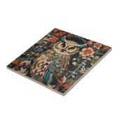 Wunderschöne braune Eule William Morris inspiriert Fliese (Seite)