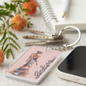 Wunderschöne Brautjungfer Dusty Pink gewidmete Ode Schlüsselanhänger (Vorderseite rechts)