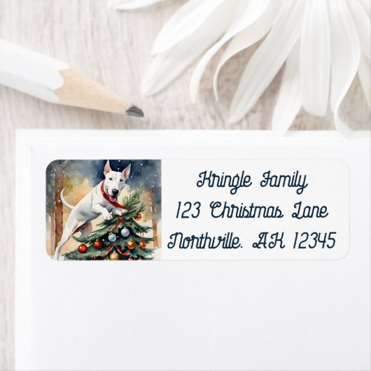 Wunderschöne Bull Terrier-Rücksendeadresse (Insitu)