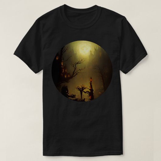 Wunderschöne Burg im Nebel T-Shirt (Design vorne)