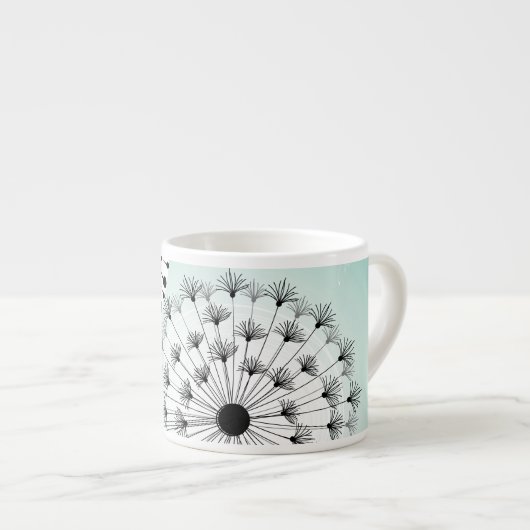 Wunderschöne Dandelions Blue Espresso Tasse (Vorderseite Rechts)