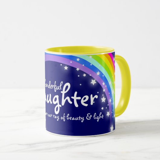 Wunderschöne Daughter Regenbogensee blaue Tasse (VorderseiteRechts)