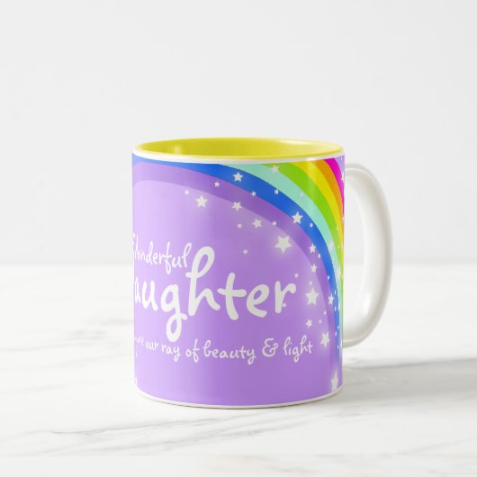 Wunderschöne Daughter-Regenbogenviolett-Tasse Zweifarbige Tasse (VorderseiteRechts)