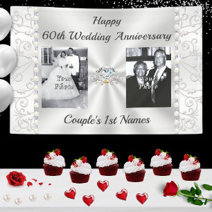 Wunderschöne Dekorationen zum 60. Hochzeitstag, Banner