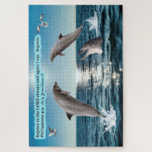 Wunderschöne Dolphin-Schrift Puzzle Philippians 4: