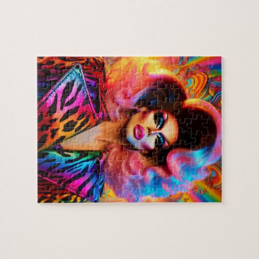 Wunderschöne Drag Queen aus den 1980er Jahren Puzzle (Horizontal)