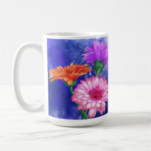 Wunderschöne dreifarbige Gerbera-Kaffeetasse-Maler Kaffeetasse