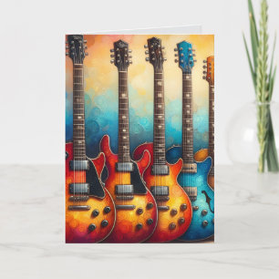 Wunderschöne E-Gitarren Geburtstagskarte Feiertagskarte