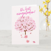 Wunderschöne Einladungskarte mit Kirschblütenbaum  (Gelbe Blume)